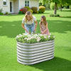 VEVOR Metal Raised Garden Bed, 4 x 2 x 2 ft Oval Outdoor Galvanized Planter Garden Box, Open Bottom Design, Large Planter Raised Bed for Growing Vegetables, Flowers, and Succulents, Galvanized Color