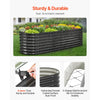 VEVOR Metal Raised Garden Bed, 8 x 2 x 2 ft Oval Outdoor Galvanized Planter Garden Box, Open Bottom Design, Large Planter Raised Bed for Growing Vegetables, Flowers, Herbs, and Succulents, Dark Gray
