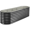 VEVOR Metal Raised Garden Bed, 8 x 2 x 2 ft Oval Outdoor Galvanized Planter Garden Box, Open Bottom Design, Large Planter Raised Bed for Growing Vegetables, Flowers, Herbs, and Succulents, Dark Gray