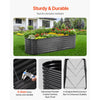 VEVOR Metal Raised Garden Bed, 8 x 2 x 2 ft Outdoor Galvanized Planter Box, with Open Bottom, Large Oval Planter Raised Bed for Gardening Vegetables, Flowers, Herbs, and Succulent Plants, Dark Gray