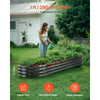 VEVOR Metal Raised Garden Bed, 8 x 2 x 1 ft Oval Outdoor Galvanized Planter Garden Box, Open Bottom Design, Large Planter Raised Bed for Growing Vegetables, Flowers, Herbs, and Succulents, Dark Gray