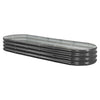 VEVOR Metal Raised Garden Bed, 8 x 2 x 1 ft Oval Outdoor Galvanized Planter Garden Box, Open Bottom Design, Large Planter Raised Bed for Growing Vegetables, Flowers, Herbs, and Succulents, Dark Gray