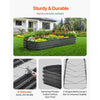 VEVOR Metal Raised Garden Bed, 8 x 2 x 1 ft Outdoor Galvanized Planter Box, with Open Bottom, Large Oval Planter Raised Bed for Gardening Vegetables, Flowers, Herbs, and Succulent Plants, Dark Gray
