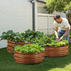 VEVOR Metal Raised Garden Bed, 3 Pcs 2 x 2 x 1 ft Outdoor Galvanized Planter Garden Box, Open Bottom Design, Large Planter Raised Bed for Growing Vegetables, Flowers, Herbs, Succulents, Wood Grain