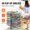VEVOR Art Drying Rack, 50 Removable Shelves 20 x 17 x 30 inch Paint Drying Rack with Stable Base, Carbon Steel Metal Painting Drying Rack for Artwork in Classroom, Art Studios and Schools, Black