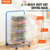 VEVOR Art Drying Rack, 25 Removable Shelves 23.75 x 17.5 x 38 inch Paint Drying Rack With Lockable Wheels, Carbon Steel Painting Drying Rack for Artwork in Classroom, Art Studios, Schools, Blue+White