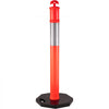 VEVOR 4Pack Traffic Delineator Posts 44 Inch Height, PE Delineator Post Kit 10 inch Reflective Band, Orange Delineator Cones with Rubber Base 16 inch for Construction Sites, Facility Management etc.