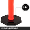 VEVOR 4Pack Traffic Delineator Posts 44 Inch Height, PE Delineator Post Kit 10 inch Reflective Band, Orange Delineator Cones with Rubber Base 16 inch for Construction Sites, Facility Management etc.