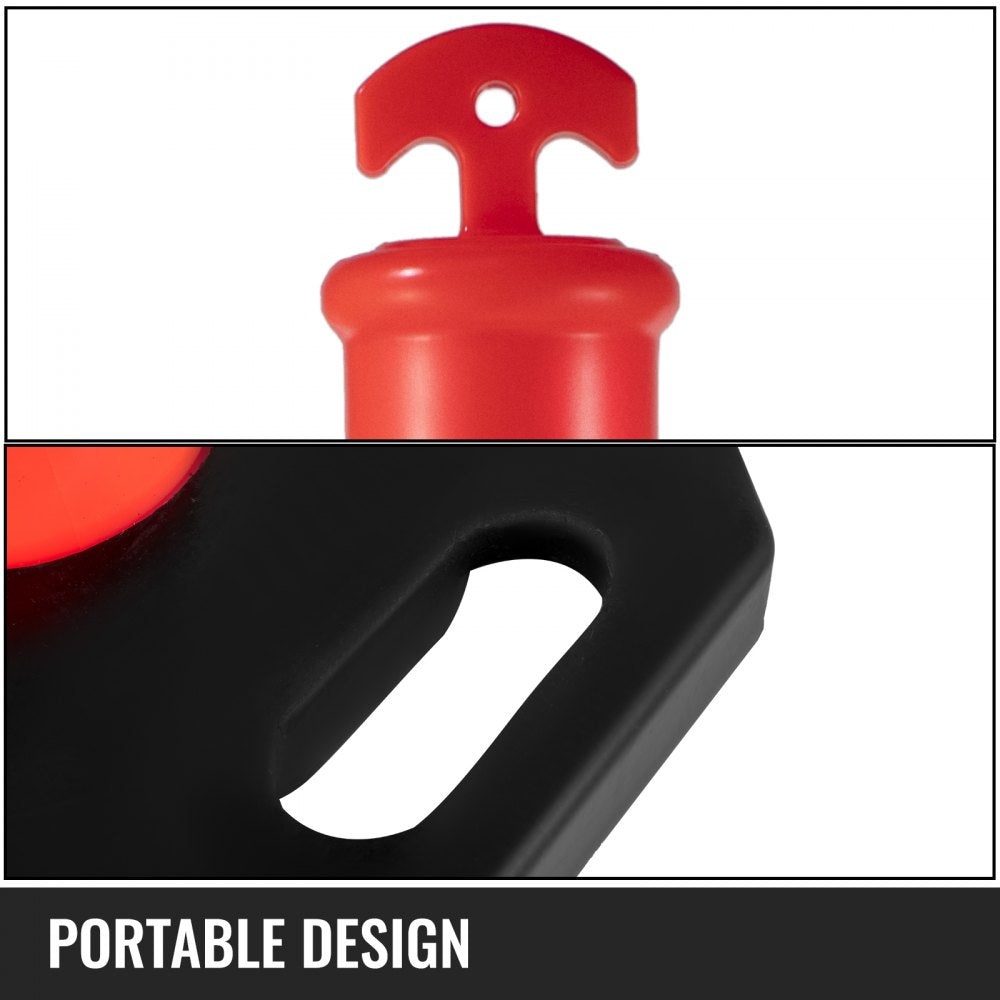 VEVOR 4Pack Traffic Delineator Posts 44 Inch Height, PE Delineator Post Kit 10 inch Reflective Band, Orange Delineator Cones with Rubber Base 16 inch for Construction Sites, Facility Management etc.