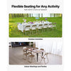 VEVOR 4 Pack Folding Chairs, Foldable Leather Chairs with Heavy Duty Metal Frame & Padded Cushion, Portable Folding Card Table Chairs, Stackable Seats for Home, Yard, Garden, Parties, Events, Khaki