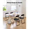 VEVOR 4 Pack Folding Chairs, Foldable Leather Chairs with Heavy Duty Metal Frame & Padded Cushion, Portable Folding Card Table Chairs, Stackable Seats for Home, Yard, Garden, Parties, Events, Black