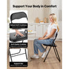 VEVOR 6 Pack Folding Chairs, Foldable Leather Chairs with Heavy Duty Metal Frame & Padded Cushion, Portable Folding Card Table Chairs, Stackable Seats for Home, Yard, Garden, Parties, Events, Black