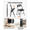 VEVOR 6 Pack Folding Chairs, Foldable Leather Chairs with Heavy Duty Metal Frame & Padded Cushion, Portable Folding Card Table Chairs, Stackable Seats for Home, Yard, Garden, Parties, Events, Black