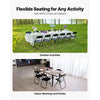 VEVOR 6 Pack Folding Chairs, Foldable Leather Chairs with Heavy Duty Metal Frame & Padded Cushion, Portable Folding Card Table Chairs, Stackable Seats for Home, Yard, Garden, Parties, Events, Black