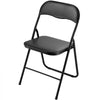 VEVOR 6 Pack Folding Chairs, Foldable Leather Chairs with Heavy Duty Metal Frame & Padded Cushion, Portable Folding Card Table Chairs, Stackable Seats for Home, Yard, Garden, Parties, Events, Black
