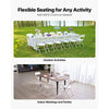 VEVOR 6 Pack Folding Chairs, Foldable Plastic Chairs with Heavy Duty Metal Frame, Portable Folding Card Table Chairs, Stackable Indoor Outdoor Seats for Home, Yard, Garden, Parties, Events, White