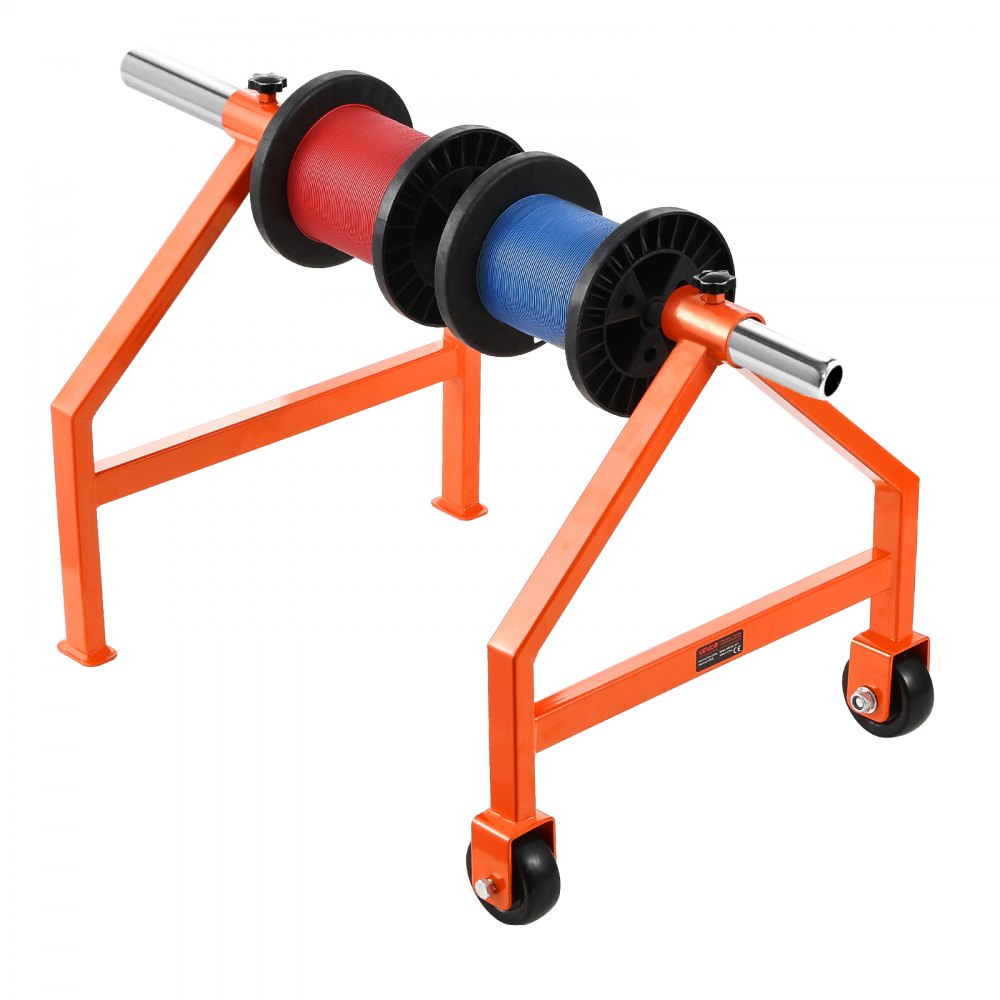 VEVOR Wire Spool Rack, 220 lbs Load Capacity, Portable Cable Caddy, Moveable Wire Rack with Wheels, Spool Holder, Up to 29.9 in Diameter, for Electrical Industrial and Retail Use, Working Efficiency