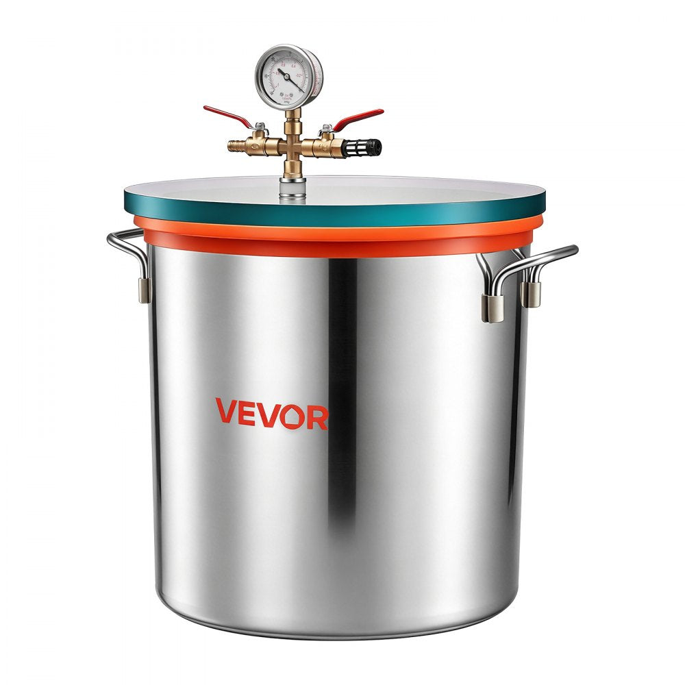 VEVOR 9 Gallon Vacuum Chamber, Stainless Steel, Vacuum Degassing Chamber with Tempered Glass Lid, Hose, Air Filter, for Resin Casting, Stabilizing Wood, Degassing Silicone, Epoxies, Essential Oils