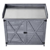 VEVOR Potting Bench Table, Outdoor Gardening Wooden Storage Cabinet with 39 x 19 in Wood Tabletop, Garden Planting Workstation with Large Storage Space for Patio, Backyard, Gray