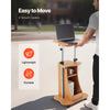 VEVOR Podium Stand, 43-Inch Wooden Lectern, Portable Laptop Desk with Lockable Wheels, Wide Reading Surface and Open Storage Area, Adjustable Height and Angle, for Speeches, Lectures, or Presentations