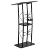 VEVOR Podium Stand, 47-Inch Metal Lectern, Curved Standing Podium with Wide Reading Surface, Open Storage Compartment, Book Stopper, Cup Holder, for Classroom, Wedding, Conference, Speech, and Concert