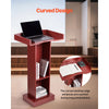 VEVOR Podium Stand, 41-Inch Wooden Lectern, Laptop Desk with Wide Reading Surface and Storage Shelf, Edge Stopper, Elegant Design, Flool-Standing, for Classroom, Conference, Church, and Presentation