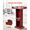 VEVOR Podium Stand, 41-Inch Wooden Lectern, Laptop Desk with Wide Reading Surface and Storage Shelf, Edge Stopper, Elegant Design, Flool-Standing, for Classroom, Conference, Church, and Presentation