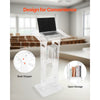 VEVOR Podium Stand, 43-Inch Acrylic Lectern, Portable Laptop Desk with Wide Reading Surface and Storage Shelf, Book Stopper, Floor-Standing, for Classroom, Wedding, Conference, Lecture and Concert