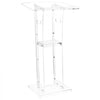 VEVOR Podium Stand, 43-Inch Acrylic Lectern, Portable Laptop Desk with Wide Reading Surface and Storage Shelf, Book Stopper, Floor-Standing, for Classroom, Wedding, Conference, Lecture and Concert