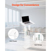 VEVOR Podium Stand, 50-Inch Acrylic Lectern, Portable Laptop Desk with Wide Reading Surface and Storage Shelf, Book Stopper, Floor-Standing, for Classroom, Wedding, Conference, Lecture and Concert