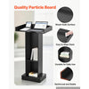 VEVOR Podium Stand, 42 inch Wooden Lectern Laptop Desk with Storage Shelf, for Schools, Churches and Events, Presentation Lectern Stand with Storage Shelf, Three-Sided Panels, Fixed Base, Book Stop