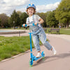 VEVOR Kick Scooter for Kids Ages 3+, 2-Wheel Toddler Scooter with Light-Up Wheels, Adjustable Height Handlebar, Wide Anti-Slip Deck, Foldable Lightweight Frame for Boys & Girls up to 110 lbs, Blue