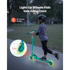 VEVOR Kick Scooter for Kids Ages 3+, 2-Wheel Toddler Scooter with Light-Up Wheels, Adjustable Height Handlebar, Wide Anti-Slip Deck, Foldable Lightweight Frame for Boys & Girls up to 110 lbs, Green
