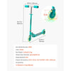 VEVOR Kick Scooter for Kids Ages 3+, 2-Wheel Toddler Scooter with Light-Up Wheels, Adjustable Height Handlebar, Wide Anti-Slip Deck, Foldable Lightweight Frame for Boys & Girls up to 110 lbs, Green