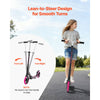 VEVOR Kick Scooter for Kids Ages 8+, Teens & Adults, 2-Wheel Toddler Scooter with Adjustable Height Handlebar, Wide Anti-Slip Deck, Foldable Lightweight Frame for Boys & Girls up to 220 lbs, Pink