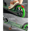 VEVOR Kick Scooter for Kids Ages 8+, Teens & Adults, 2-Wheel Toddler Scooter with Adjustable Height Handlebar, Wide Anti-Slip Deck, Foldable Lightweight for Boys & Girls up to 220 lbs, Black + Green