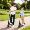 VEVOR Kick Scooter for Kids Ages 8+, Teens & Adults, 2-Wheel Toddler Scooter with Adjustable Height Handlebar, Wide Anti-Slip Deck, Foldable Lightweight for Boys & Girls up to 220 lbs, Black + Green