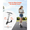 VEVOR Kick Scooter for Kids Ages 8+, Teens & Adults, 2-Wheel Toddler Scooter with Adjustable Height Handlebar, Wide Anti-Slip Deck, Foldable Lightweight Frame for Boys & Girls up to 220 lbs, Gray