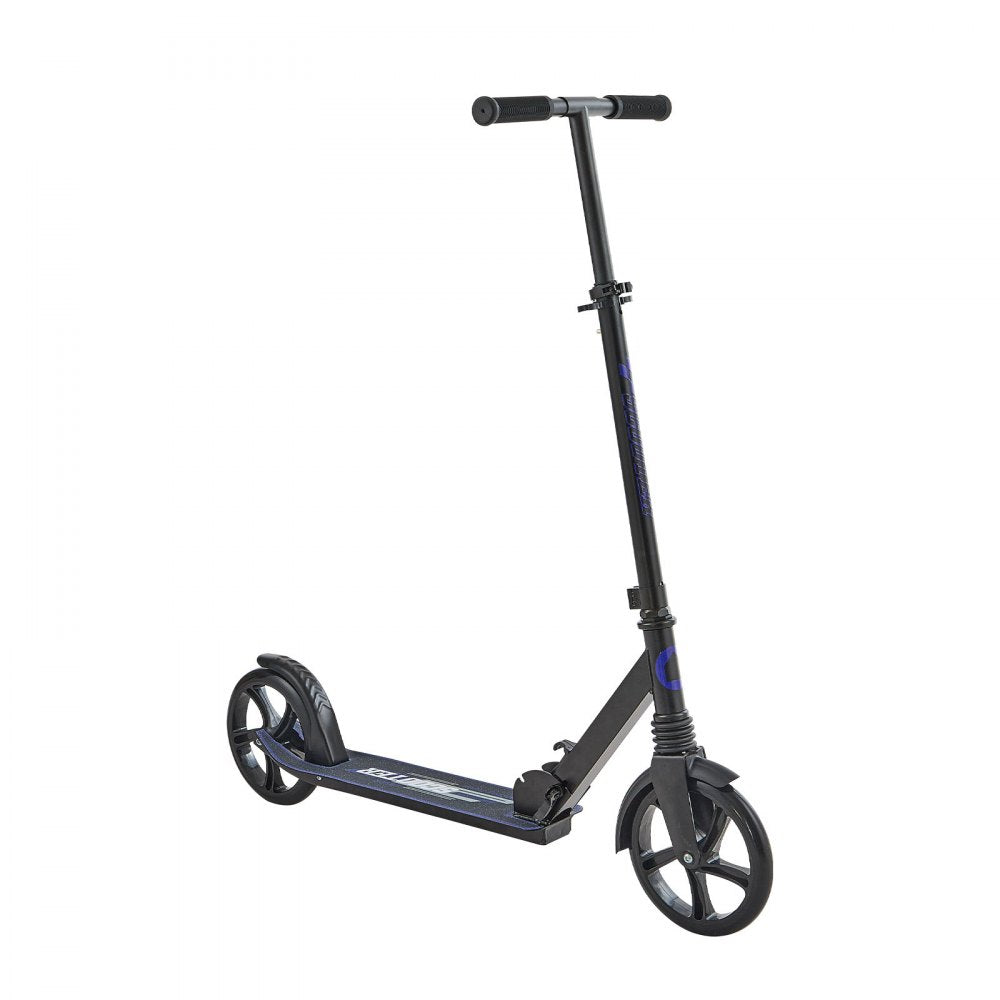 VEVOR Kick Scooter for Kids Ages 8+, Teens & Adults, 2-Wheel Toddler Scooter with Adjustable Height Handlebar, Wide Anti-Slip Deck, Foldable Lightweight for Boys & Girls up to 220 lbs, Black + Purple