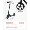 VEVOR Kick Scooter for Kids Ages 8+, Teens & Adults, 2-Wheel Toddler Scooter with Adjustable Height Handlebar, Wide Anti-Slip Deck, Foldable Lightweight for Boys & Girls up to 220 lbs, Black + Blue