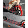 VEVOR Kick Scooter for Kids Ages 8+, Teens & Adults, 2-Wheel Toddler Scooter with Adjustable Height Handlebar, Wide Anti-Slip Deck, Foldable Lightweight for Boys & Girls up to 220 lbs, Black + Red
