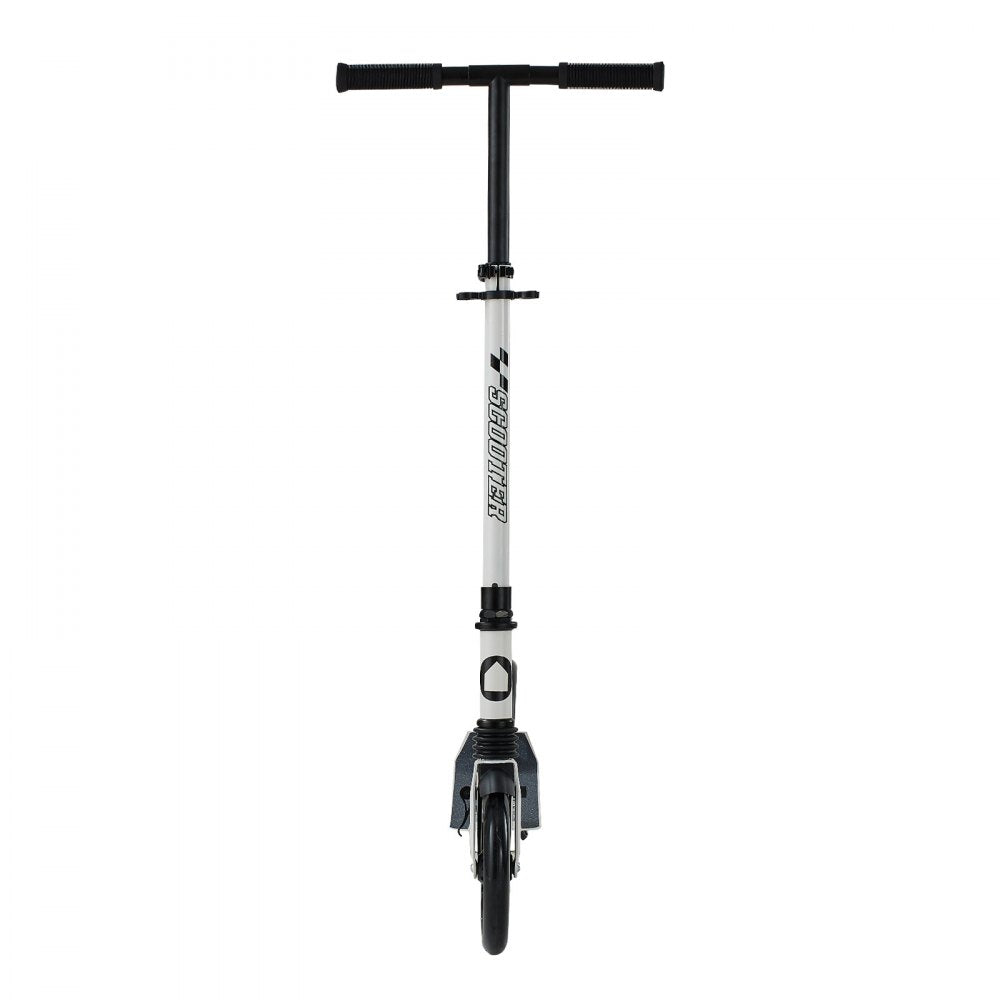 VEVOR Kick Scooter for Kids Ages 8+, Teens & Adults, 2-Wheel Toddler Scooter with Adjustable Height Handlebar, Wide Anti-Slip Deck, Foldable Lightweight for Boys & Girls up to 220 lbs, White + Black