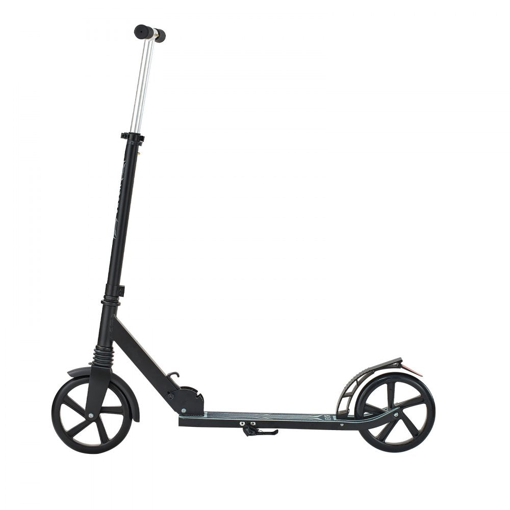 VEVOR Kick Scooter for Kids Ages 8+, Teens & Adults, 2-Wheel Toddler Scooter with Adjustable Height Handlebar, Wide Anti-Slip Deck, Foldable Lightweight Frame for Boys & Girls up to 220 lbs, Black