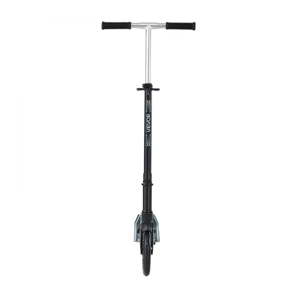 VEVOR Kick Scooter for Kids Ages 8+, Teens & Adults, 2-Wheel Toddler Scooter with Adjustable Height Handlebar, Wide Anti-Slip Deck, Foldable Lightweight Frame for Boys & Girls up to 220 lbs, Black