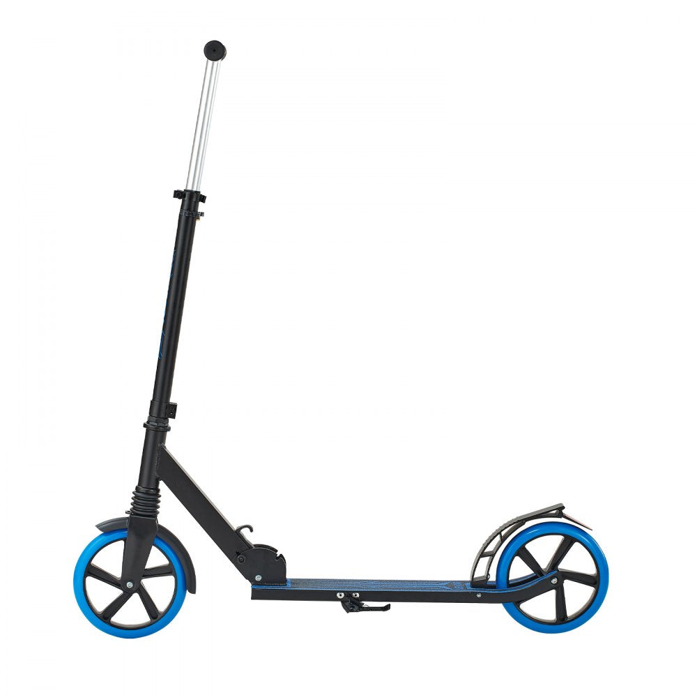 VEVOR Kick Scooter for Kids Ages 8+, Teens & Adults, 2-Wheel Toddler Scooter with Adjustable Height Handlebar, Wide Anti-Slip Deck, Foldable Lightweight Frame for Boys & Girls up to 220 lbs, Blue