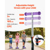 VEVOR Kick Scooter for Kids Ages 3+, 3-Wheel Toddler Scooter with Light-Up Wheels, Adjustable Height Handlebar, Wide Anti-Slip Deck, Lightweight Aluminum Frame for Boys & Girls up to 165 lbs, Purple