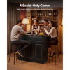 VEVOR Home Bar Unit, L-Shaped Wine Bar Cabinet Table 4-Tier with Storage Shelves,  Wine Glass Holder, 300 lbs Max Capacity, Wood Liquor Cabinet for Home, Kitchen, Living Room, Pub, Basement, Black