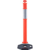 VEVOR Traffic Delineator Post Cones, 2 Pack, Traffic Safety Delineator Barrier with 16.93 x 16.93 in Rubber Base, for Traffic Control Warning Outdoor Indoor Use Parking Lot Construction Caution Roads