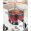 VEVOR Aluminum Stock Pot, 12-Quart Nonstick Ceramic Coated Pot with Glass Lid, PFOA-Free, PFAS-Free, Compatible with Gas Stoves, Induction Cooktops, Electric Stoves, for Soups, Stews, and Pasta