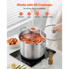 VEVOR Stainless Steel Stock Pot, 16-Quart Stainless Steel Stockpot with Glass Lid, PFOA-Free, PFAS-Free, Compatible with Gas Stoves, Induction Cooktops, Electric Stoves, for Soups, Stews, and Pasta